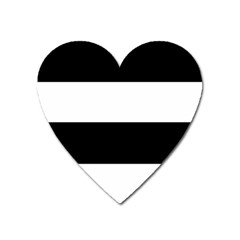 Black And White Striped Pattern Stripes Horizontal Heart Magnet