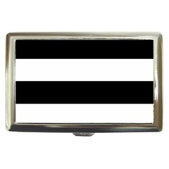 Black And White Striped Pattern Stripes Horizontal Cigarette Money Cases by yoursparklingshop