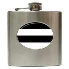 Black And White Striped Pattern Stripes Horizontal Hip Flask (6 oz)