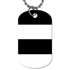 Black And White Striped Pattern Stripes Horizontal Dog Tag (two Sides) by yoursparklingshop