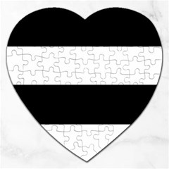 Black And White Striped Pattern Stripes Horizontal Jigsaw Puzzle (Heart)