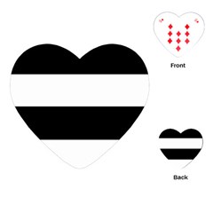 Black And White Striped Pattern Stripes Horizontal Playing Cards (Heart) 