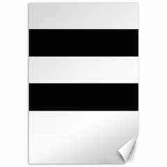 Black And White Striped Pattern Stripes Horizontal Canvas 12  x 18  