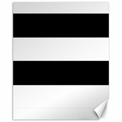 Black And White Striped Pattern Stripes Horizontal Canvas 16  x 20  