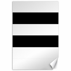 Black And White Striped Pattern Stripes Horizontal Canvas 24  x 36 