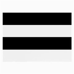 Black And White Striped Pattern Stripes Horizontal Large Glasses Cloth (2-side) by yoursparklingshop