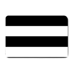 Black And White Striped Pattern Stripes Horizontal Small Doormat 