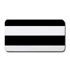 Black And White Striped Pattern Stripes Horizontal Medium Bar Mats by yoursparklingshop