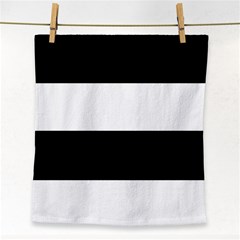 Black And White Striped Pattern Stripes Horizontal Face Towel