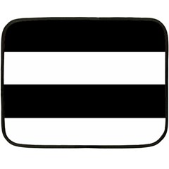 Black And White Striped Pattern Stripes Horizontal Fleece Blanket (Mini)