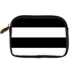 Black And White Striped Pattern Stripes Horizontal Digital Camera Cases by yoursparklingshop