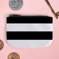 Black And White Striped Pattern Stripes Horizontal Mini Coin Purses