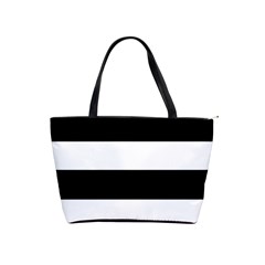 Black And White Striped Pattern Stripes Horizontal Shoulder Handbags