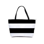 Black And White Striped Pattern Stripes Horizontal Shoulder Handbags Front