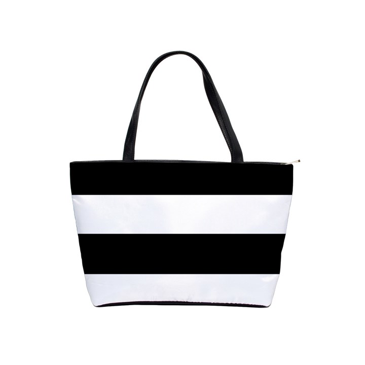 Black And White Striped Pattern Stripes Horizontal Shoulder Handbags