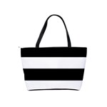 Black And White Striped Pattern Stripes Horizontal Shoulder Handbags Back