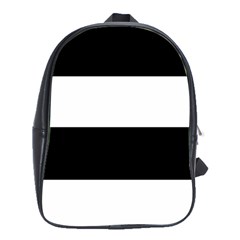 Black And White Striped Pattern Stripes Horizontal School Bag (Large)