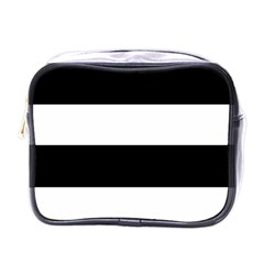 Black And White Striped Pattern Stripes Horizontal Mini Toiletries Bags