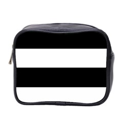 Black And White Striped Pattern Stripes Horizontal Mini Toiletries Bag 2-side by yoursparklingshop