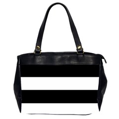 Black And White Striped Pattern Stripes Horizontal Office Handbags (2 Sides) 