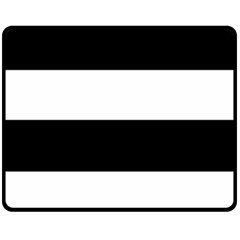 Black And White Striped Pattern Stripes Horizontal Fleece Blanket (Medium) 