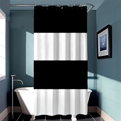 Black And White Striped Pattern Stripes Horizontal Shower Curtain 36  x 72  (Stall) 