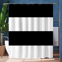 Black And White Striped Pattern Stripes Horizontal Shower Curtain 60  x 72  (Medium) 