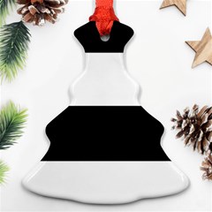 Black And White Striped Pattern Stripes Horizontal Ornament (Christmas Tree) 