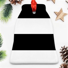 Black And White Striped Pattern Stripes Horizontal Ornament (Bell)