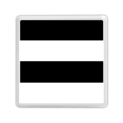 Black And White Striped Pattern Stripes Horizontal Memory Card Reader (Square) 