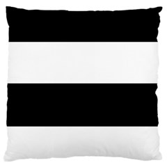 Black And White Striped Pattern Stripes Horizontal Large Cushion Case (Two Sides)