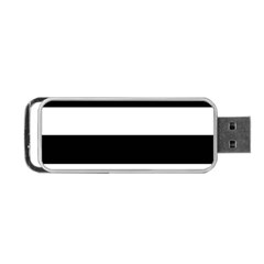 Black And White Striped Pattern Stripes Horizontal Portable USB Flash (Two Sides)