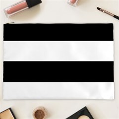 Black And White Striped Pattern Stripes Horizontal Cosmetic Bag (xxl)  by yoursparklingshop