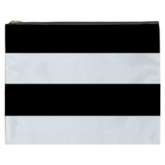 Black And White Striped Pattern Stripes Horizontal Cosmetic Bag (XXXL) 