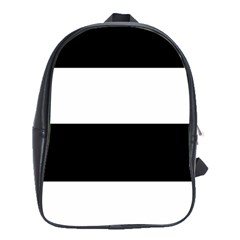 Black And White Striped Pattern Stripes Horizontal School Bag (XL)