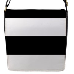 Black And White Striped Pattern Stripes Horizontal Flap Messenger Bag (S)