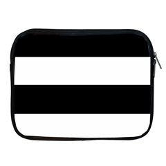 Black And White Striped Pattern Stripes Horizontal Apple Ipad 2/3/4 Zipper Cases