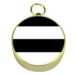 Black And White Striped Pattern Stripes Horizontal Gold Compasses