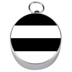 Black And White Striped Pattern Stripes Horizontal Silver Compasses