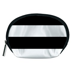 Black And White Striped Pattern Stripes Horizontal Accessory Pouches (Medium) 