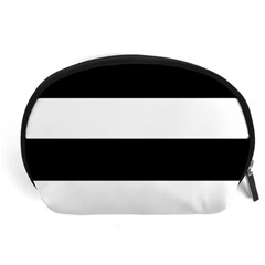 Black And White Striped Pattern Stripes Horizontal Accessory Pouches (Large) 