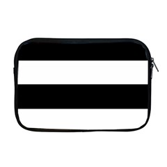 Black And White Striped Pattern Stripes Horizontal Apple MacBook Pro 17  Zipper Case