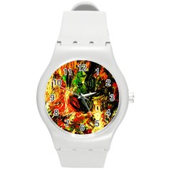 Sunset In A Desert Of Mexico Round Plastic Sport Watch (m) by bestdesignintheworld