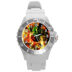 Sunset In A Desert Of Mexico Round Plastic Sport Watch (l) by bestdesignintheworld