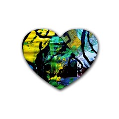 Rumba On A Chad Lake 10 Rubber Coaster (heart)  by bestdesignintheworld