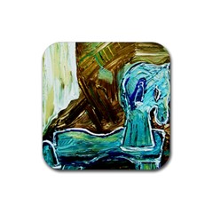 Horsey Toy Rubber Coaster (square)  by bestdesignintheworld