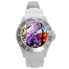 House Will Be Built 10 Round Plastic Sport Watch (l) by bestdesignintheworld