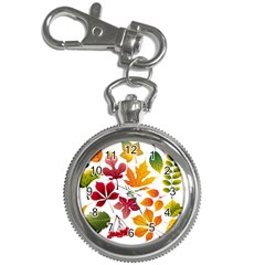 Beautiful Autumn Leaves Vector Key Chain Watches by Nexatart