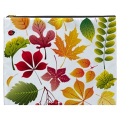 Beautiful Autumn Leaves Vector Cosmetic Bag (xxxl)  by Nexatart