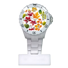 Beautiful Autumn Leaves Vector Plastic Nurses Watch by Nexatart